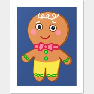 Gio Gingerbread Man - Christmas cartoon Character Posters and Art